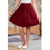 imageGORLYA Girls Casual Scallop Trim Hem Elastic Waist ALine Swing Midi Skirt with Pockets for 414TWine Red
