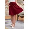 imageGORLYA Girls Casual Scallop Trim Hem Elastic Waist ALine Swing Midi Skirt with Pockets for 414TWine Red