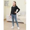 imageGORLYA Girls Puffy Long Sleeve Casual Button Shirts Lettuce Trim Ribbed Knit Blouse Tee Tops 816YBlack