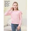 imageGORLYA Girls Puffy Long Sleeve Casual Button Shirts Lettuce Trim Ribbed Knit Blouse Tee Tops 816YPink