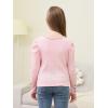 imageGORLYA Girls Puffy Long Sleeve Casual Button Shirts Lettuce Trim Ribbed Knit Blouse Tee Tops 816YPink