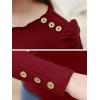 imageGORLYA Girls Puffy Long Sleeve Casual Button Shirts Lettuce Trim Ribbed Knit Blouse Tee Tops 816YWine Red
