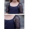 imageGORLYA Girls Sheer Dobby Mesh Raglan Sleeve Shirt Tops Square Neck Fitted Tee Blouses for 414TNavy