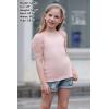 imageGORLYA Girls Sheer Dobby Mesh Raglan Sleeve Shirt Tops Square Neck Fitted Tee Blouses for 414TPink
