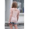 imageGORLYA Girls Sheer Dobby Mesh Raglan Sleeve Shirt Tops Square Neck Fitted Tee Blouses for 414TPink