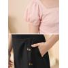 imageGORLYA Girls Skirt Sets Puff Sleeve Casual Summer Rib Knit Tops and Button Irregular Skirt 2 Pieces Outfit Clothes 614YBlackpink