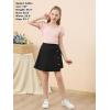 imageGORLYA Girls Skirt Sets Puff Sleeve Casual Summer Rib Knit Tops and Button Irregular Skirt 2 Pieces Outfit Clothes 614YBlackpink