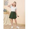 imageGORLYA Girls Skirt Sets Puff Sleeve Casual Summer Rib Knit Tops and Button Irregular Skirt 2 Pieces Outfit Clothes 614YGreenwhite