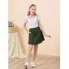 imageGORLYA Girls Skirt Sets Puff Sleeve Casual Summer Rib Knit Tops and Button Irregular Skirt 2 Pieces Outfit Clothes 614YGreenwhite