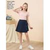imageGORLYA Girls Skirt Sets Puff Sleeve Casual Summer Rib Knit Tops and Button Irregular Skirt 2 Pieces Outfit Clothes 614YNavypink
