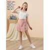 imageGORLYA Girls Skirt Sets Puff Sleeve Casual Summer Rib Knit Tops and Button Irregular Skirt 2 Pieces Outfit Clothes 614YPinkwhite