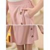 imageGORLYA Girls Skirt Sets Puff Sleeve Casual Summer Rib Knit Tops and Button Irregular Skirt 2 Pieces Outfit Clothes 614YPinkwhite
