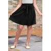 imageGORLYA Girls Tie Belt High Waist Flowy ALine Flared Skater Midi Skirt with Pockets for 414TBlack