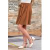 imageGORLYA Girls Tie Belt High Waist Flowy ALine Flared Skater Midi Skirt with Pockets for 414TBrown