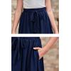 imageGORLYA Girls Tie Belt High Waist Flowy ALine Flared Skater Midi Skirt with Pockets for 414TNavy