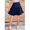imageGORLYA Girls Tie Belt High Waist Flowy ALine Flared Skater Midi Skirt with Pockets for 414TNavy