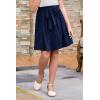 imageGORLYA Girls Tie Belt High Waist Flowy ALine Flared Skater Midi Skirt with Pockets for 414TNavy