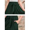 imageGORLYA Girls Tie Belt High Waist Flowy ALine Flared Skater Midi Skirt with Pockets for 414TOlive