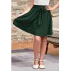 imageGORLYA Girls Tie Belt High Waist Flowy ALine Flared Skater Midi Skirt with Pockets for 414TOlive