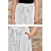 imageGORLYA Girls Tie Belt High Waist Flowy ALine Flared Skater Midi Skirt with Pockets for 414TWhite