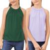 imageGORLYA 2 Pack Girls Halter Neck Summer Sleeveless Shirt Multipacks Casual Curvy Tank Tops for 614YGreenlilac