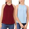 imageGORLYA 2 Pack Girls Halter Neck Summer Sleeveless Shirt Multipacks Casual Curvy Tank Tops for 614YRedblue