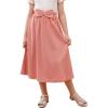 imageGORLYA Girls ALine Bow Knot Elastic High Waist Swing Maxi Skirt with Pockets for 414TPink