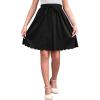 imageGORLYA Girls Casual Scallop Trim Hem Elastic Waist ALine Swing Midi Skirt with Pockets for 414TBlack
