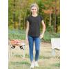 imageGORLYA 2 Pack Girls Cap Sleeve Summer TShirt Multipacks Casual Loose Basic Tee Tops with Pocket 614YBlackgray