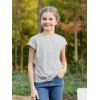 imageGORLYA 2 Pack Girls Cap Sleeve Summer TShirt Multipacks Casual Loose Basic Tee Tops with Pocket 614YBlackgray