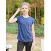 imageGORLYA 2 Pack Girls Cap Sleeve Summer TShirt Multipacks Casual Loose Basic Tee Tops with Pocket 614YBluegreen