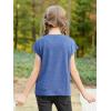 imageGORLYA 2 Pack Girls Cap Sleeve Summer TShirt Multipacks Casual Loose Basic Tee Tops with Pocket 614YBluegreen