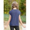 imageGORLYA 2 Pack Girls Cap Sleeve Summer TShirt Multipacks Casual Loose Basic Tee Tops with Pocket 614YNavypink