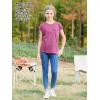 imageGORLYA 2 Pack Girls Cap Sleeve Summer TShirt Multipacks Casual Loose Basic Tee Tops with Pocket 614YRedlilac
