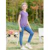 imageGORLYA 2 Pack Girls Cap Sleeve Summer TShirt Multipacks Casual Loose Basic Tee Tops with Pocket 614YRedlilac