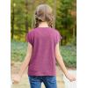imageGORLYA 2 Pack Girls Cap Sleeve Summer TShirt Multipacks Casual Loose Basic Tee Tops with Pocket 614YRedlilac