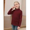 imageGORLYA 2 Pack Girls Turtleneck Long Sleeve Basic TShirt Mock Neck Soft Knit Slim Fitted Tee Tops Multipacks for 816YRedgreen 2 Pack