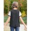 imageGORLYA Girls Lace Sheer Sleeve Contrast TShirt Short Sleeve V Neck Casual Modest Tee Tops for 616YDark Gray
