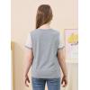 imageGORLYA Girls Lace Sheer Sleeve Contrast TShirt Short Sleeve V Neck Casual Modest Tee Tops for 616YGray