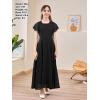 imageGORLYA Girls Scoop Neck Ruffle Sleeve Vintage Elegant Flowy Wedding Party Long Maxi Chiffon Dress 1016YBlack