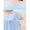 imageGORLYA Girls Scoop Neck Ruffle Sleeve Vintage Elegant Flowy Wedding Party Long Maxi Chiffon Dress 1016YLight Blue