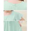 imageGORLYA Girls Scoop Neck Ruffle Sleeve Vintage Elegant Flowy Wedding Party Long Maxi Chiffon Dress 1016YLight Green