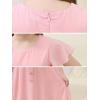 imageGORLYA Girls Scoop Neck Ruffle Sleeve Vintage Elegant Flowy Wedding Party Long Maxi Chiffon Dress 1016YPink