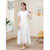 imageGORLYA Girls Scoop Neck Ruffle Sleeve Vintage Elegant Flowy Wedding Party Long Maxi Chiffon Dress 1016YWhite