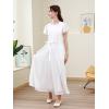 imageGORLYA Girls Scoop Neck Ruffle Sleeve Vintage Elegant Flowy Wedding Party Long Maxi Chiffon Dress 1016YWhite