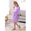 imageGORLYA Girls Bell Sleeve Front Bow Tie Casual Elegant Fit and Flare Chiffon Pleated Dress for 414T Kids