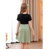 imageGORLYA Girls Casual Vintage Contrast Patchwork Floral Print ALine Midi Shirt Dress with Belt 414YGreen Print
