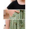 imageGORLYA Girls Casual Vintage Contrast Patchwork Floral Print ALine Midi Shirt Dress with Belt 414YGreen Print