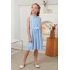 imageGORLYA Girls Chiffon Flower Elastic Waist Aline Pleated Midi Tank Dress for 414T