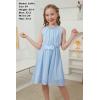 imageGORLYA Girls Chiffon Flower Elastic Waist Aline Pleated Midi Tank Dress for 414T